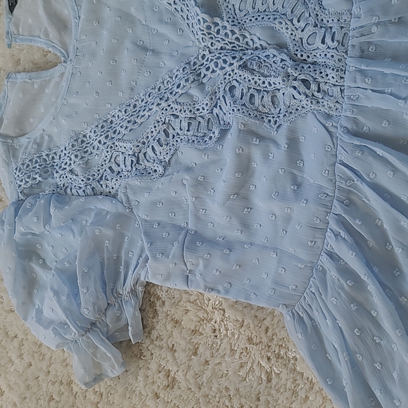 Girl top shin  size xs light blue - Picture 3 of 4